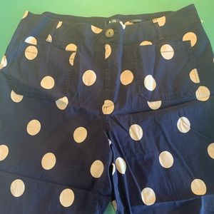 Maeve Cropped Culotte, Navy polka dot, size 20W